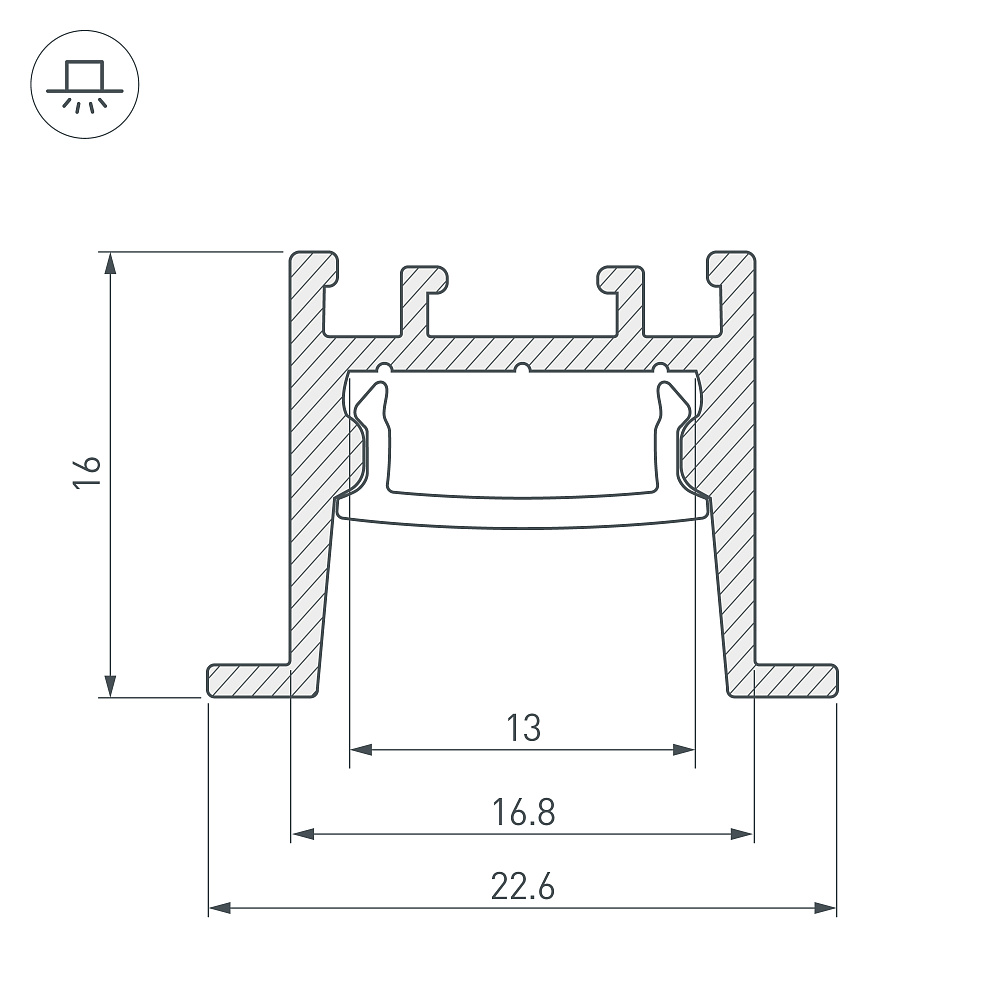 Arlight SL-COMFORT-2316-F — Профиль (Встраиваемый)
