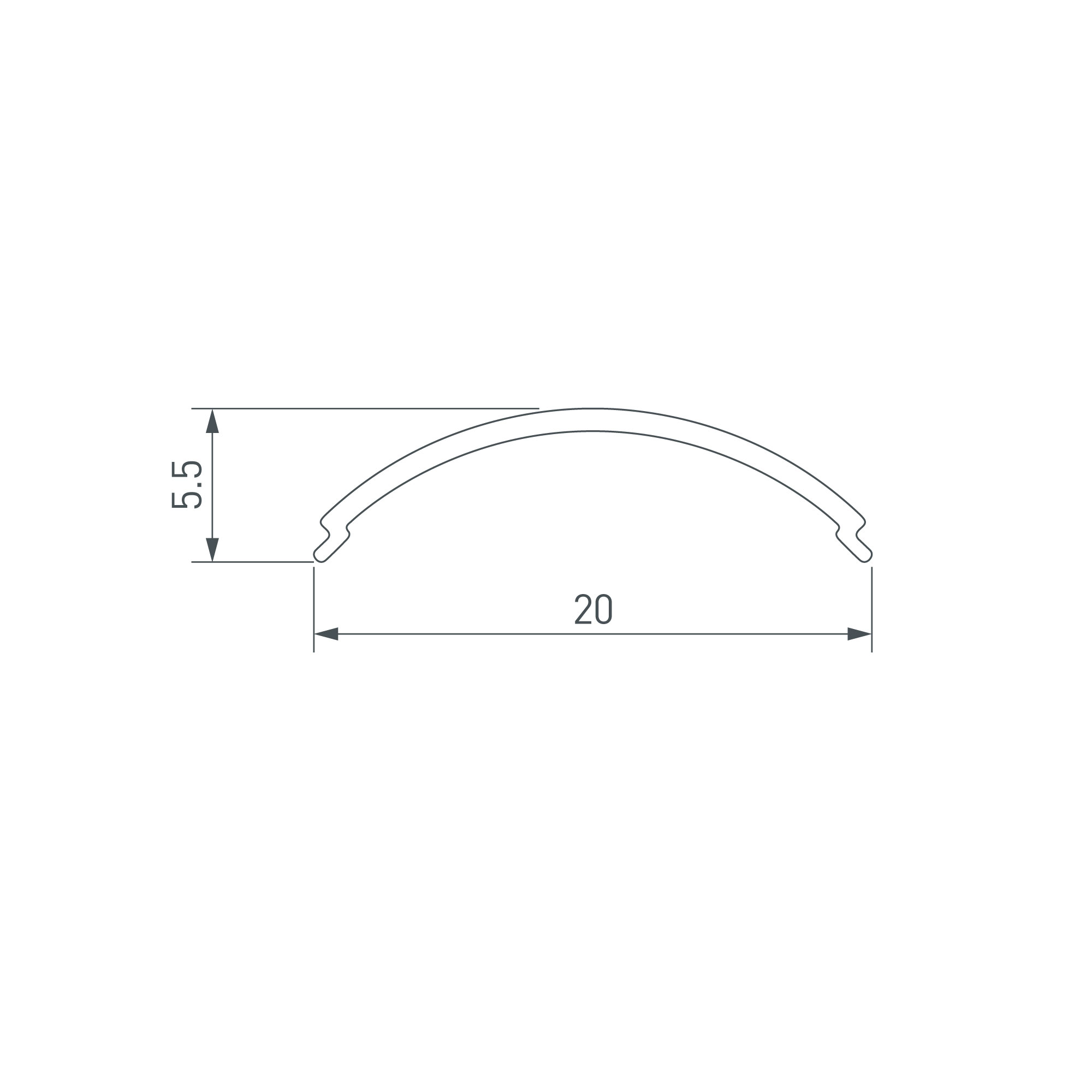 Arlight SL-KANT-H16 — Полукруглый чёрный экран-диффузор для профиля SL-KANT-H16