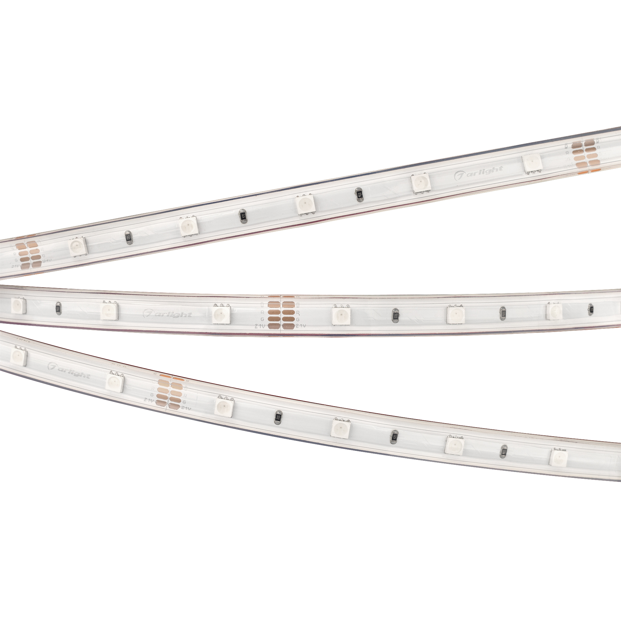 Arlight RTW B30 — Гибкая светодиодная лента — RGB [каналы: 3; исполнение: PS; герметизация: Силикон, экструзия прозр. прямоуг. - PS; высота, мм: 5.0; питание, В: 24.0; ширина, мм: 13.0]