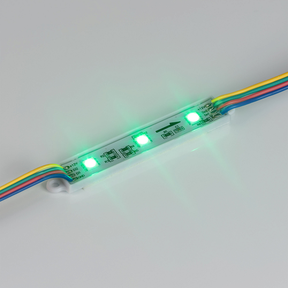 Arlight SPI-B3 — герметичные светодиодные модули, RGB, SMD 5060, 12 В, SPI, P9883, с разъёмом