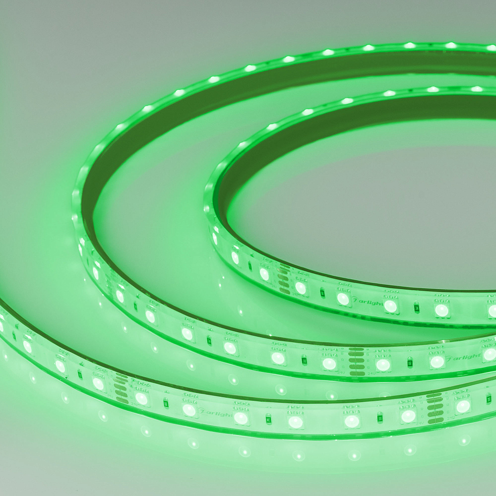 Arlight RTW B60 — Гибкая светодиодная лента — RGB [каналы: 3; исполнение: PFS; герметизация: Силикон, экструзия прозр. прямоуг. - PFS; высота, мм: 5.5; питание, В: 24.0; ширина, мм: 13.0]