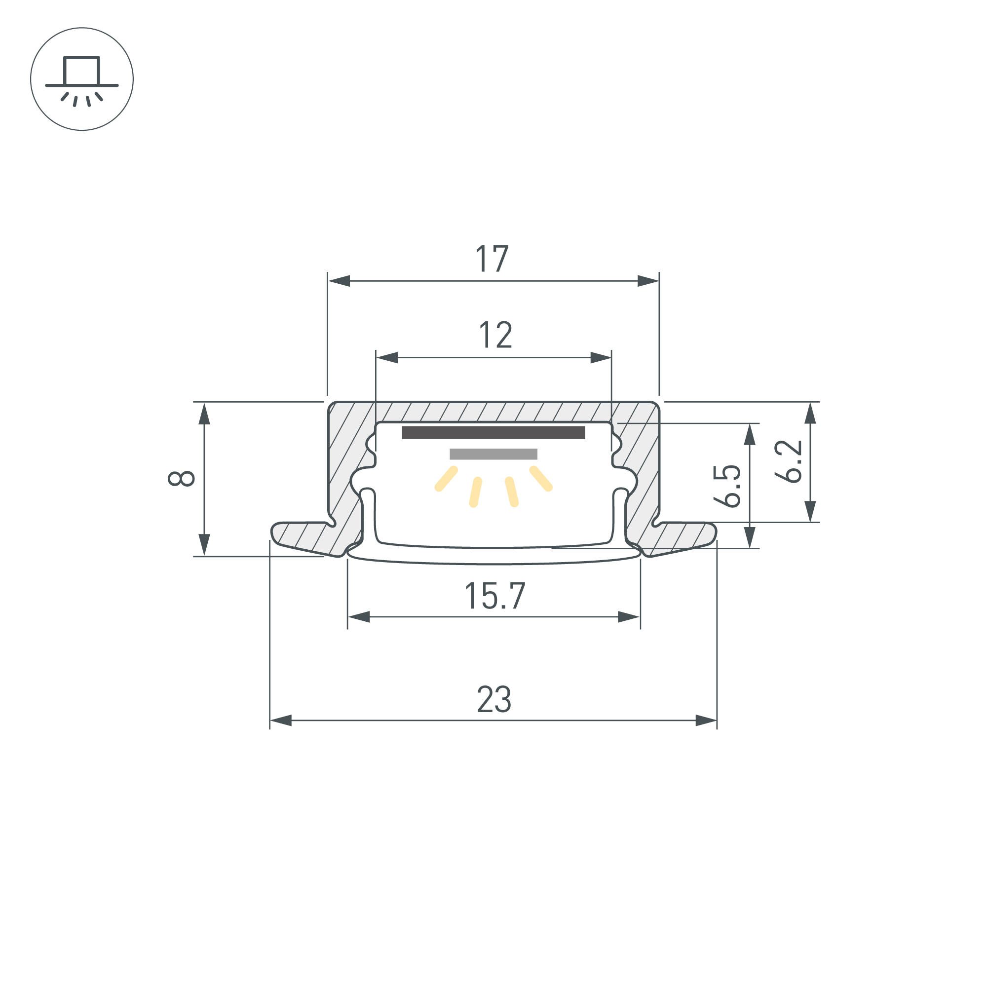 Профиль LINE-2308-F-2000 WHITE (Arlight, Алюминий)