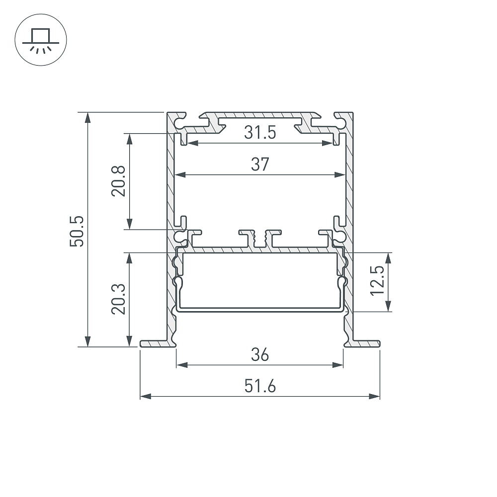 Arlight SL-LINIA52-3L-F — Профиль (Встраиваемый)