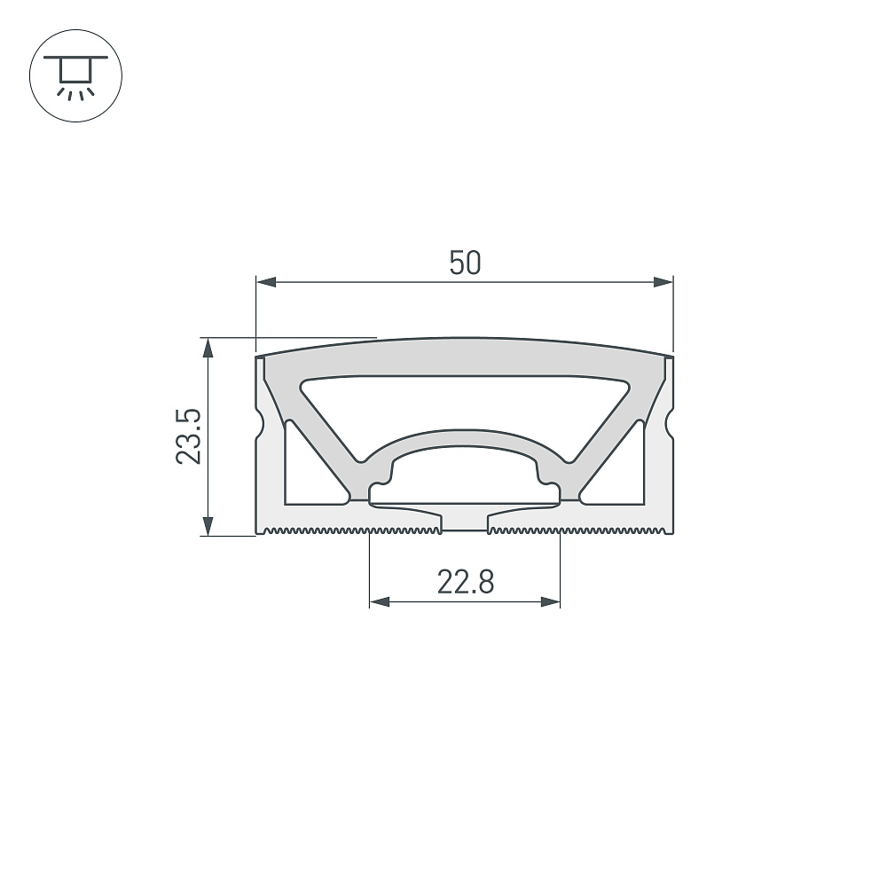 Arlight WPH-FLEX-5025-TOP-S23-10m — Профиль (Накладной)