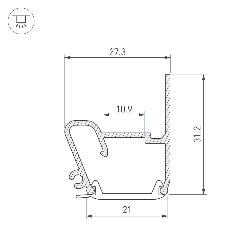 Arlight STRETCH-S-20-WALL-SIDE — Профиль (Накладной)