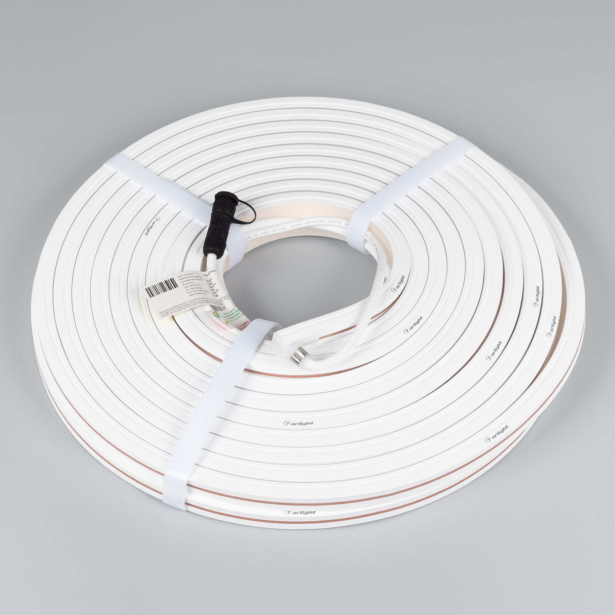 Гибкий неон Лента герметичная MOONLIGHT-TOP-X320-13x12mm 24V Warm3000 (5 W/m, IP67, sauna, 15m, wire x2) (Arlight, Вывод вниз, 3 года)