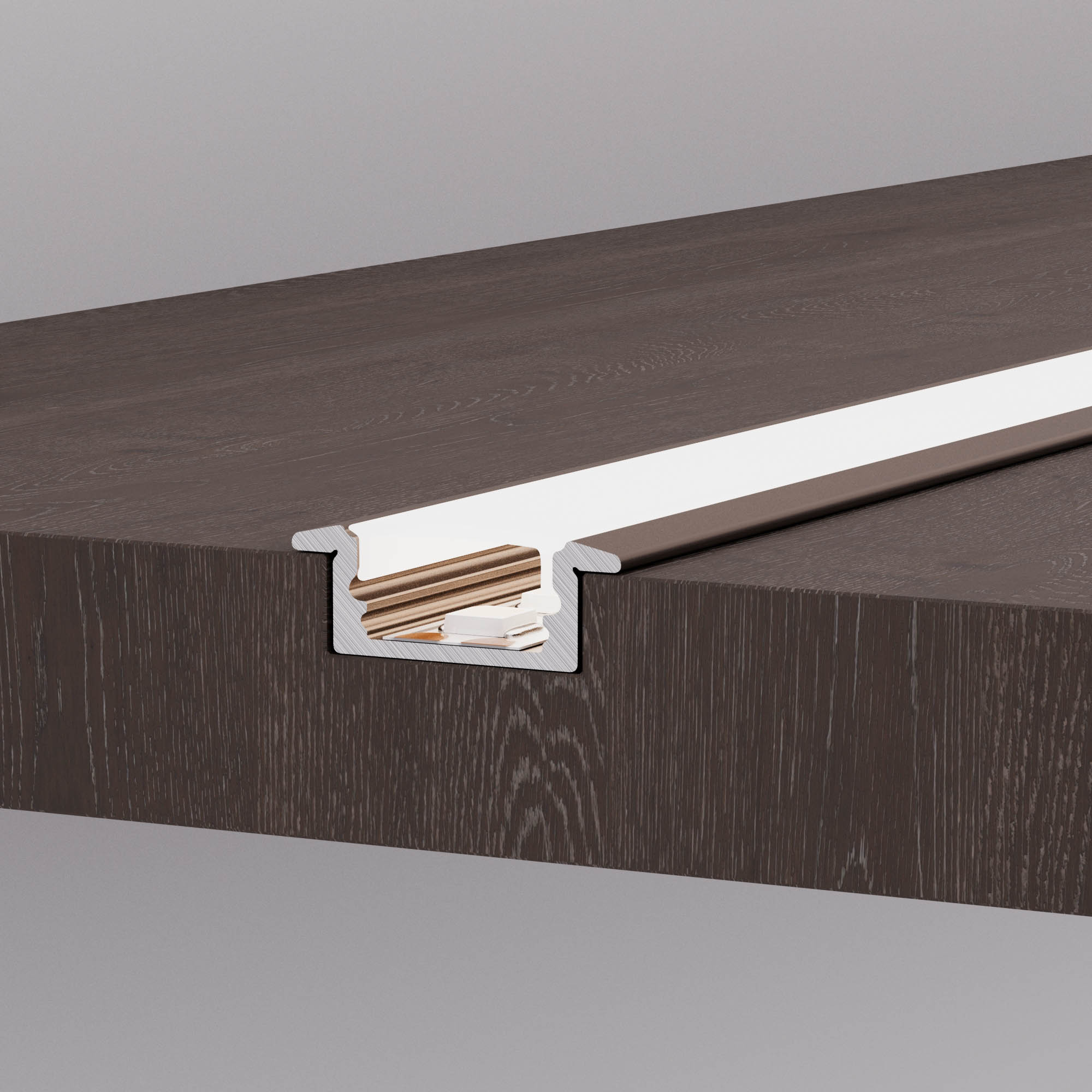 Профиль LINE-2308-F-2000 ANOD BROWN DEEP (Arlight, Алюминий)