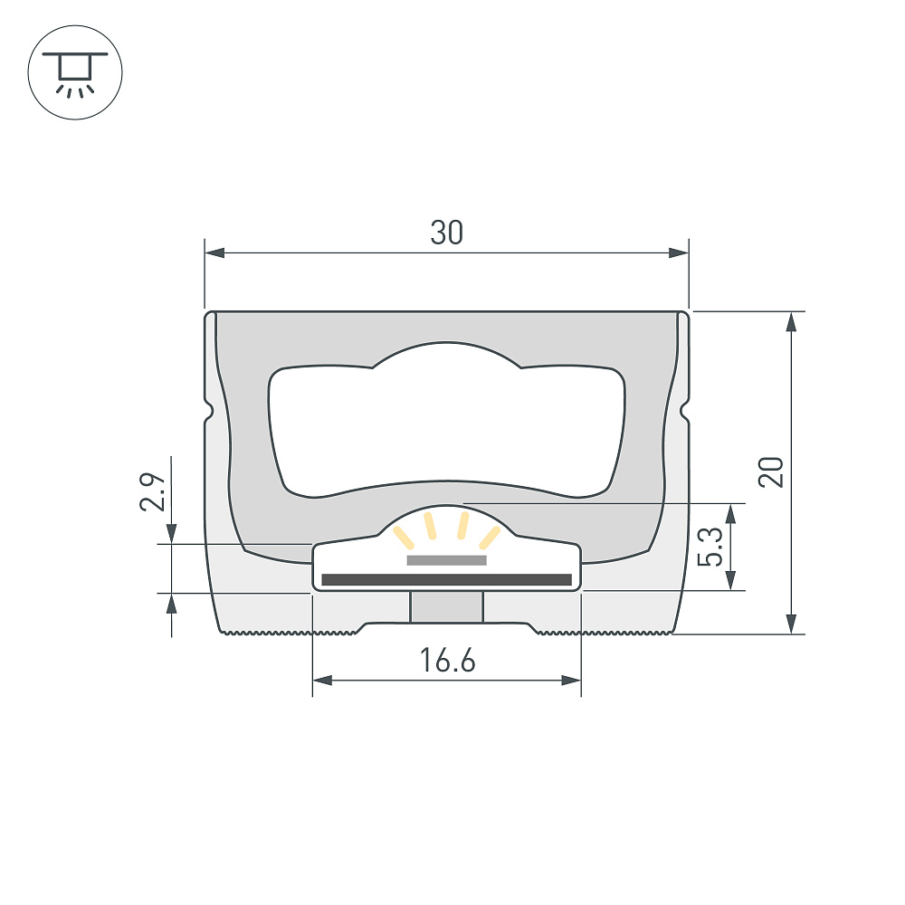 Arlight WPH-FLEX-3020-TOP-S16-5m — Профиль (Накладной)
