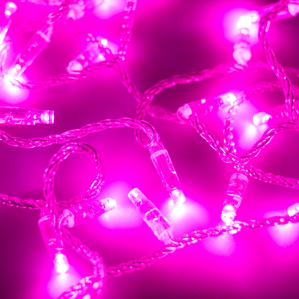 Гирлянда Светодиодная гирлянда ARD-STRING-CLASSIC-10000-CLEAR-100LED-STD PINK (230V, 7W) (Ardecoled, IP65)