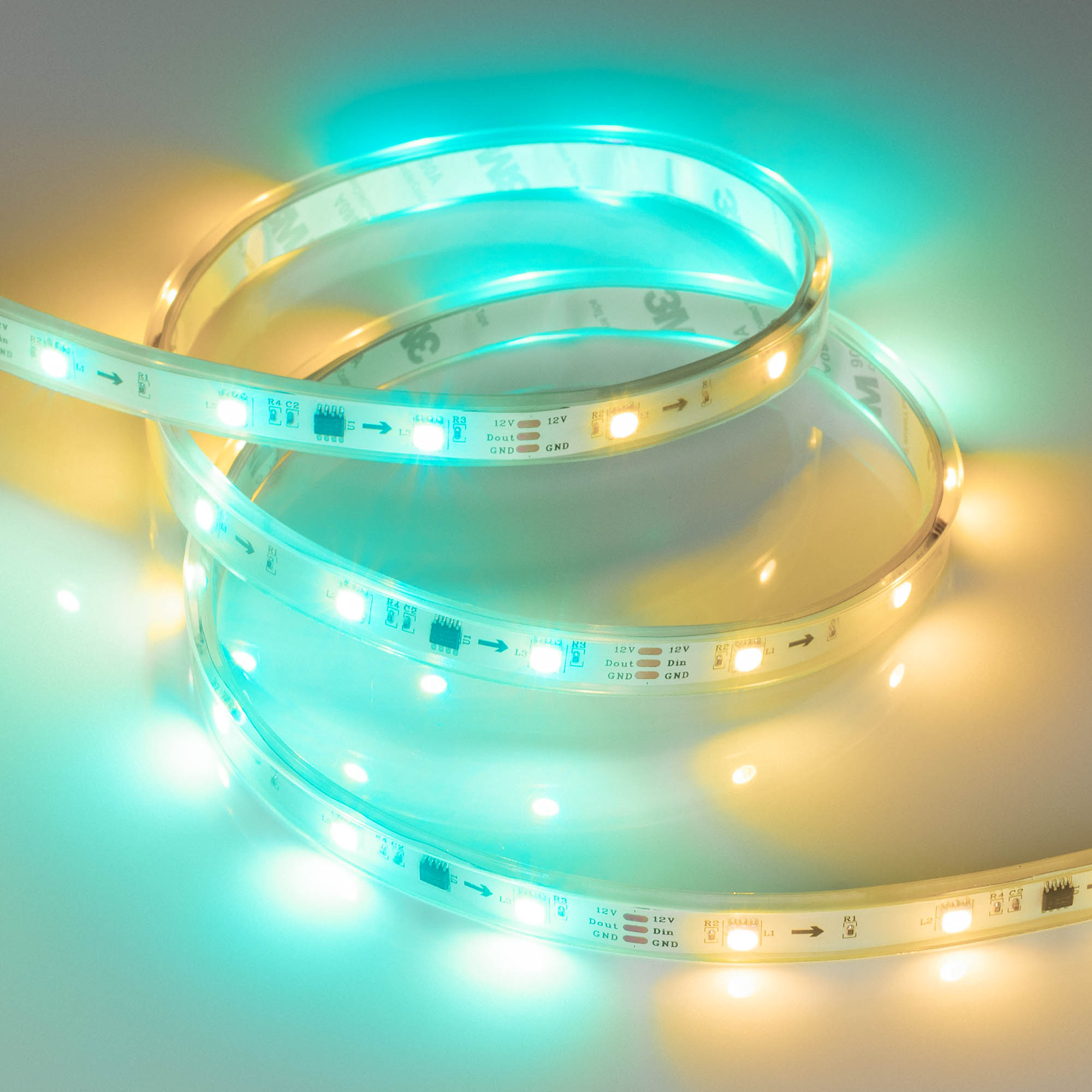 Arlight SPI B30 — Гибкая светодиодная лента — SPI_RGB [каналы: 30; исполнение: P; протокол: SPI; герметизация: Силикон, трубка прозр. прямоуг. - P; высота, мм: 4.5; питание, В: 12.0; ширина, мм: 12.0]