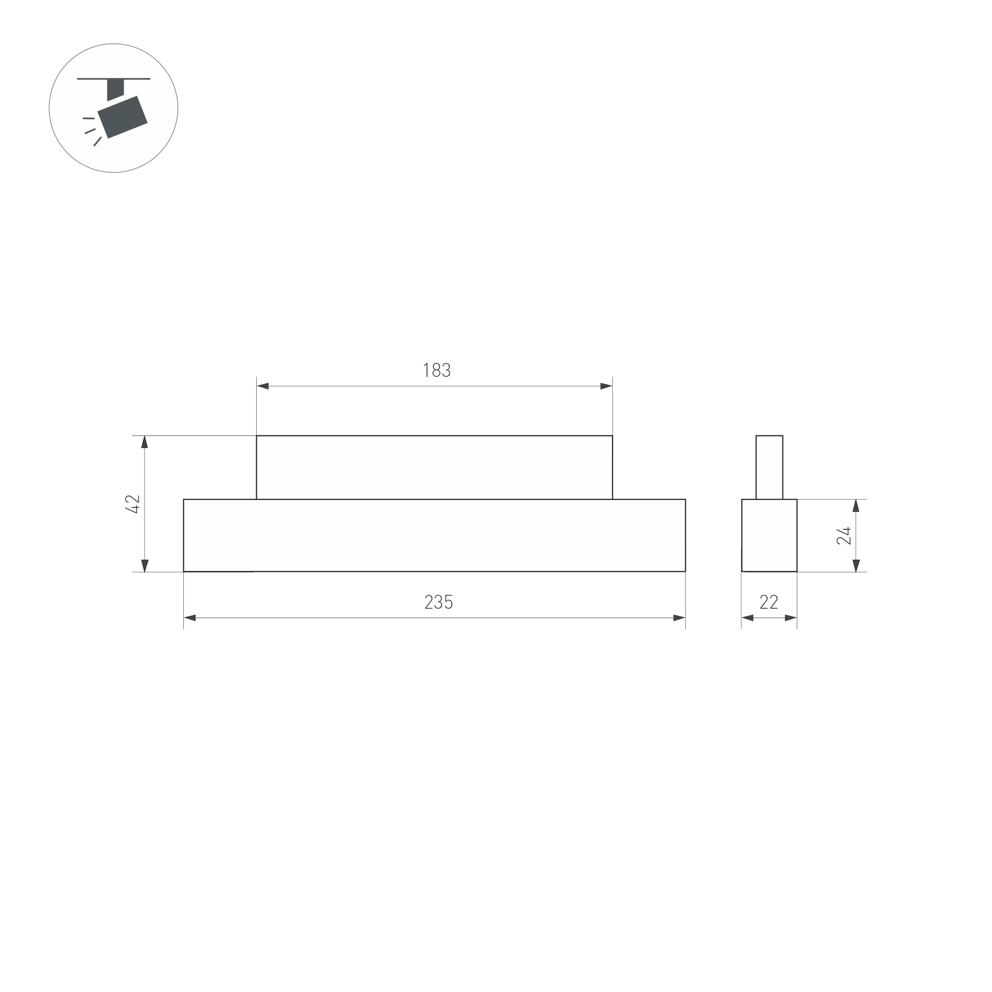 Светильник MAG-ORIENT-FLAT-L235-8W Day4000 (BK, 100 deg, 48V) (Arlight, IP20 Металл, 5 лет)