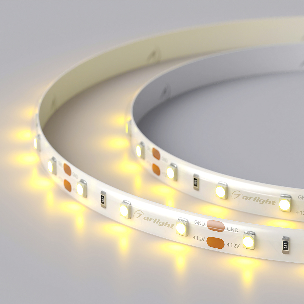 Arlight RTW A60 — Гибкая светодиодная лента — MONO [каналы: 1; исполнение: SE; герметизация: Силикон, заливка сверху прозр. округл. - SE; высота, мм: 2.2; питание, В: 12.0; ширина, мм: 8.0]
