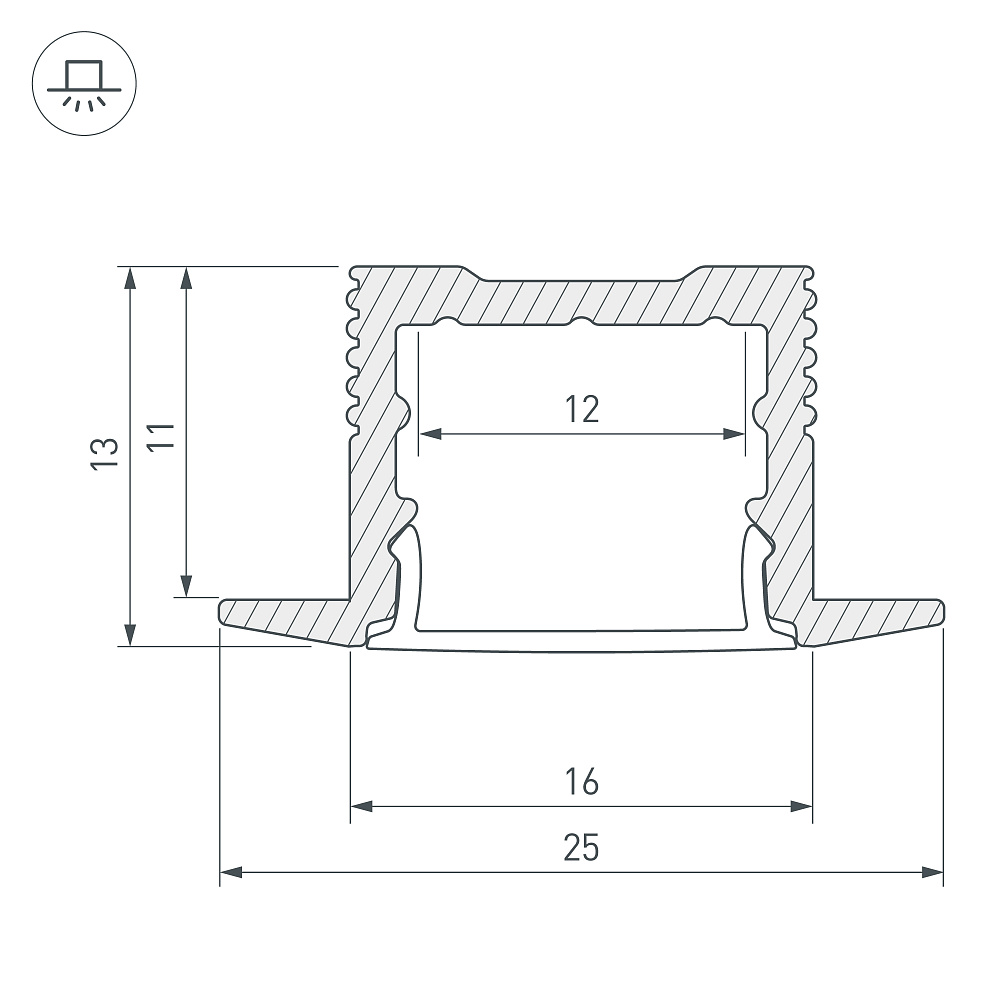 Arlight SL-SLIM-H13M-F25 — Профиль (Встраиваемый)
