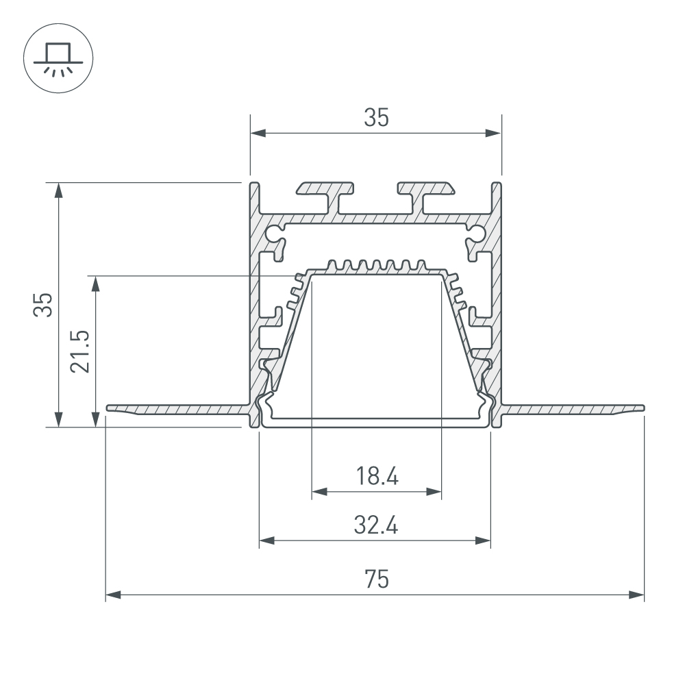 Arlight LINIA32-FANTOM-TRAY — Профиль (Встраиваемый)