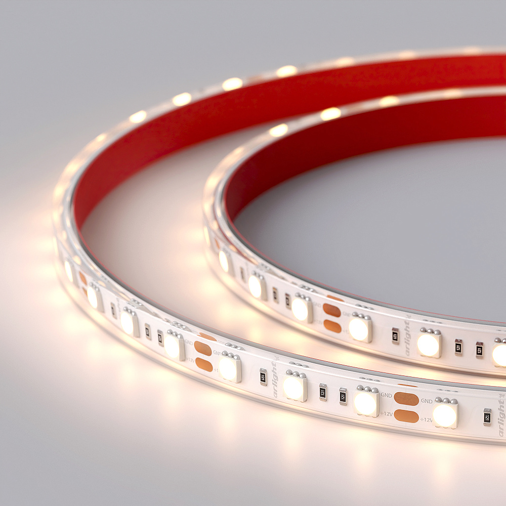 Arlight RTW B60 — Гибкая светодиодная лента — MONO [каналы: 1; исполнение: PS; герметизация: Силикон, экструзия прозр. прямоуг. - PS; высота, мм: 5.0; питание, В: 12.0; ширина, мм: 12.0]