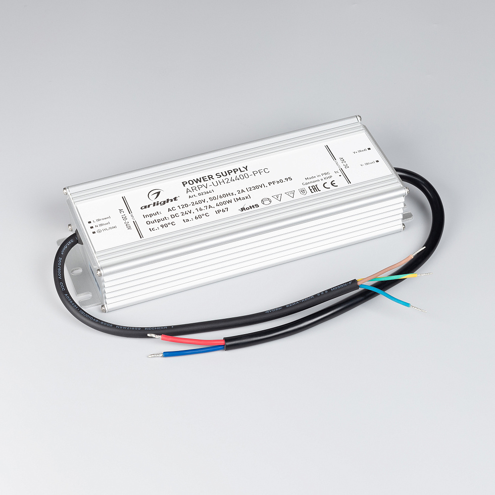 Arlight ARPV-UH 24V — Источник напряжения [клеммы вход 120-240 VAC, выход 24 V DC]