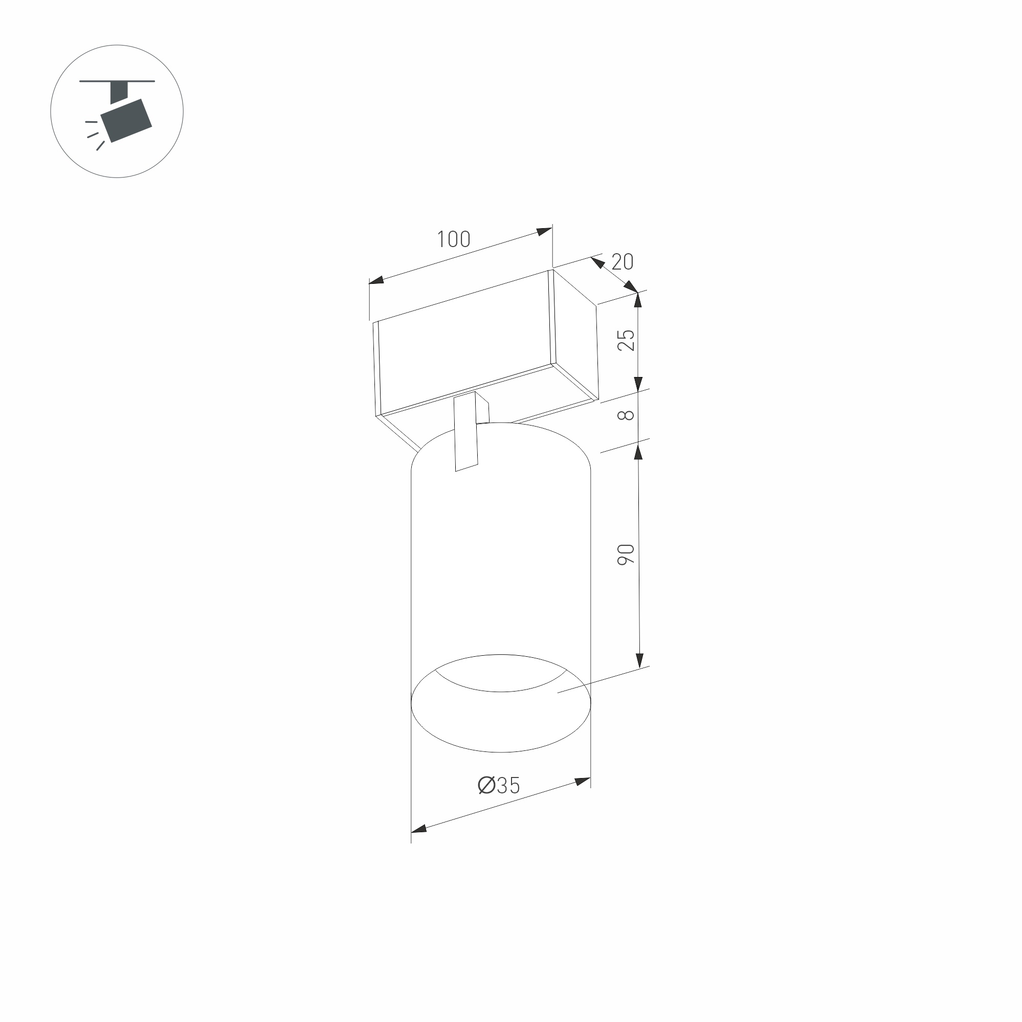 Светильник MAG-SPOT-25-R90-9W Warm3000 (BK-GD, 30 deg, 24V) (Arlight, IP20 Металл, 5 лет)