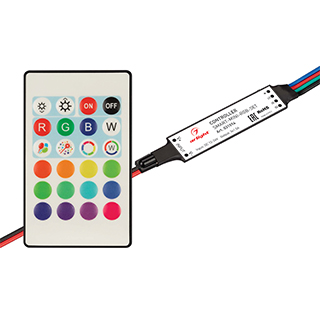 Arlight SMART-MINI-RGB-SET — Комплект миниатюрного RGB-контроллера 3x1.5A с ИК-пультом 24кн