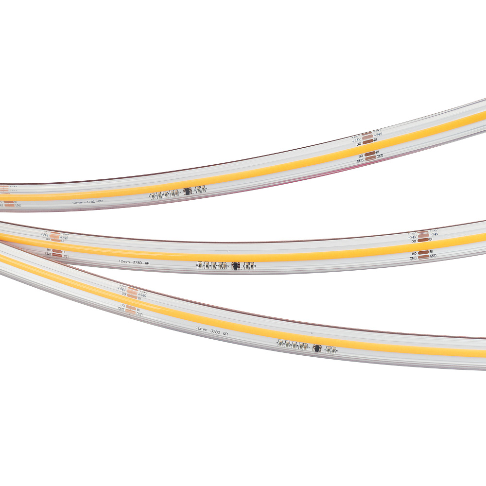 Arlight SPI COB X378 — Гибкая светодиодная лента — SPI_MONO [каналы: 18; IC: WS2818B; исполнение: PS; протокол: SPI; герметизация: Силикон, экструзия прозр. прямоуг. - PS; высота, мм: 4.5; питание, В: 24.0; ширина, мм: 14.0]