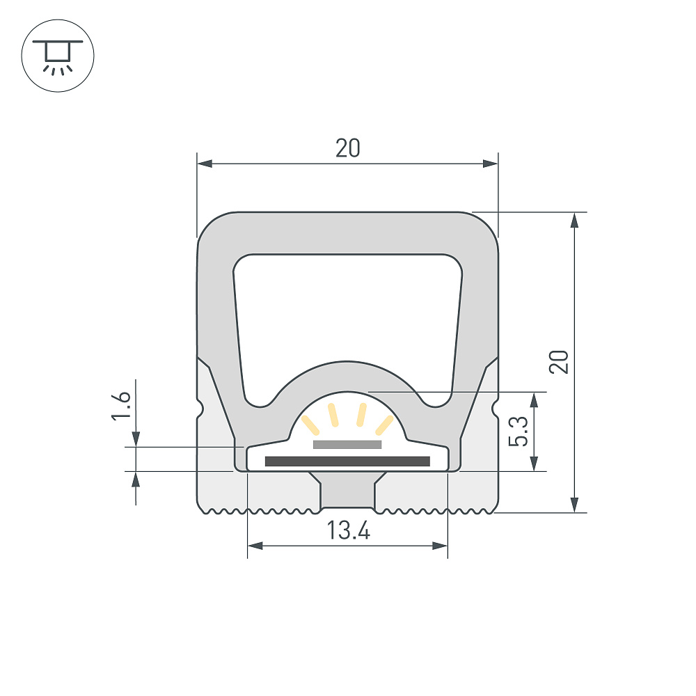 Arlight WPH-FLEX-2020-TOP-S13-20m — Профиль (Накладной)