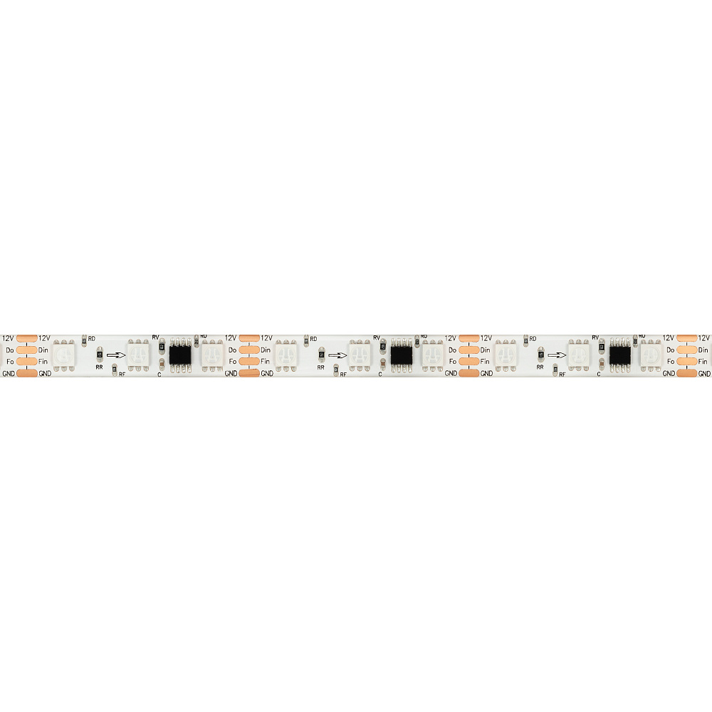 Arlight SPI B60 — Гибкая светодиодная лента — SPI_RGB [каналы: 60; исполнение: SE; протокол: SPI; герметизация: Силикон, заливка сверху прозр. округл. - SE; высота, мм: 4.0; питание, В: 12.0; ширина, мм: 10.0]