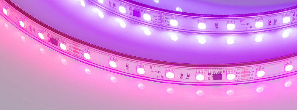 Arlight SPI B60 — Гибкая светодиодная лента — SPI_RGB [каналы: 30; исполнение: PS; протокол: SPI; герметизация: Силикон, экструзия прозр. прямоуг. - PS; высота, мм: 5.0; питание, В: 24.0; ширина, мм: 12.0]