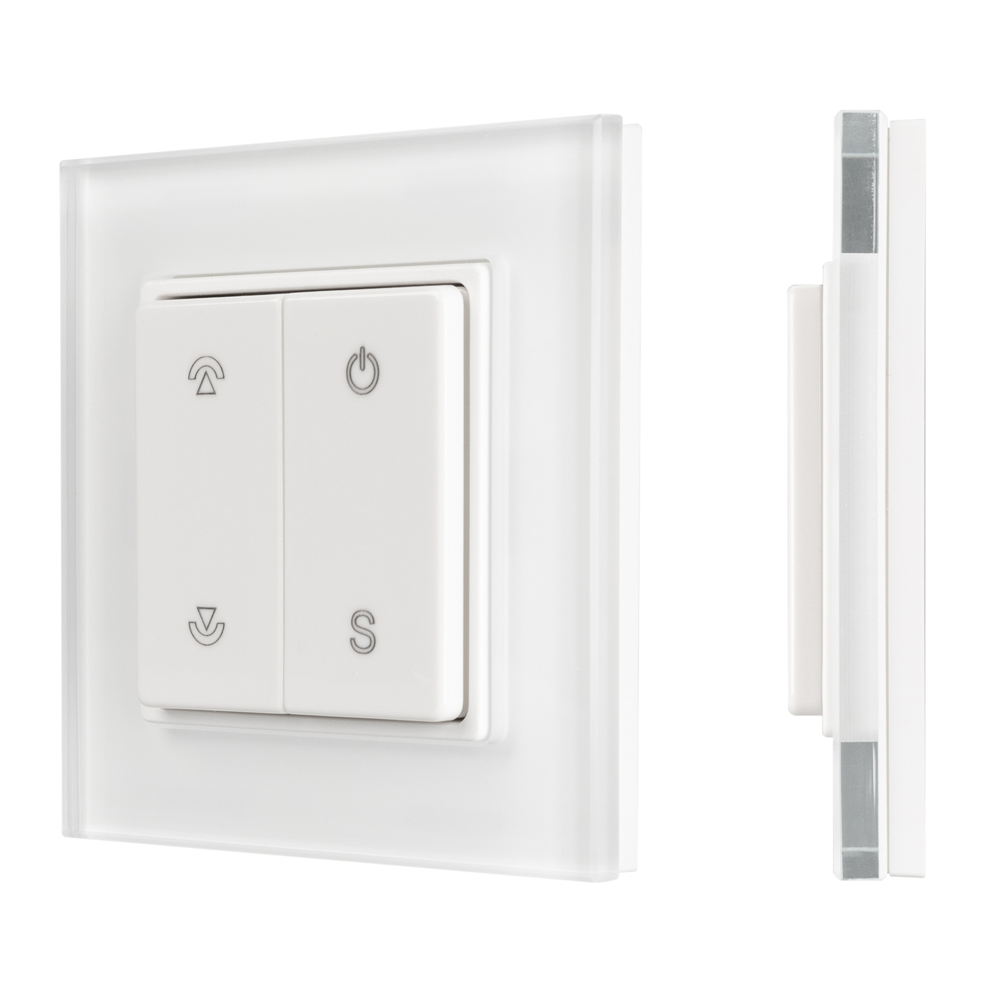 Arlight SMART-P47-DIM-G-SUF — Накладная кнопочная панель ШИМ 1 зона 2.4G (стекло, монтажная база)