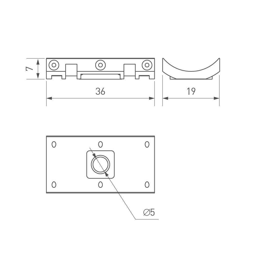 Arlight MOONLIGHT-HR CEILING-CLIP D25 — Крепление потолочное горизонтальное для MOONLIGHT D25