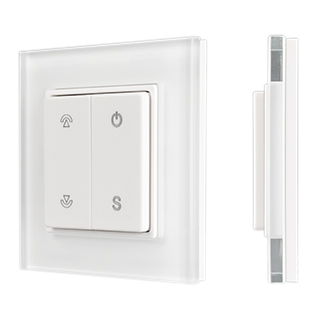 Arlight SMART-P47-DIM-G-SUF — Накладная кнопочная панель ШИМ 1 зона 2.4G (стекло, монтажная база)