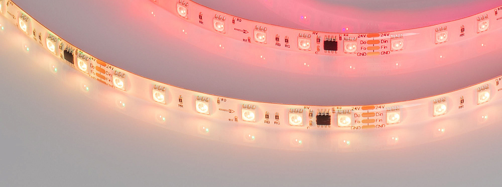 Arlight SPI B60 — Гибкая светодиодная лента — SPI_RGB [каналы: 30; исполнение: SE; протокол: SPI; герметизация: Силикон, заливка сверху прозр. округл. - SE; высота, мм: 4.0; питание, В: 24.0; ширина, мм: 10.0]