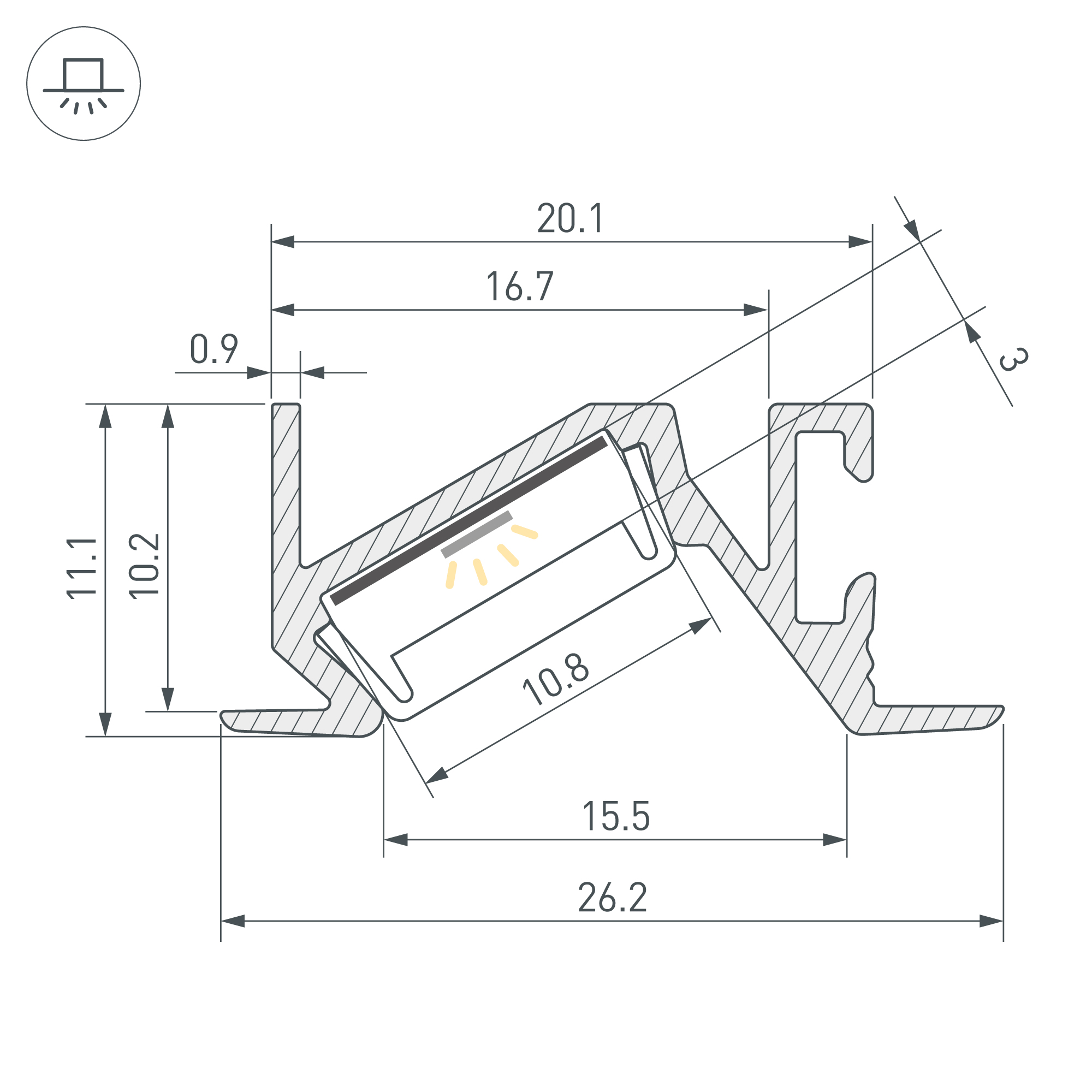 Arlight PDS-BEVEL-F — Профиль (Встраиваемый)