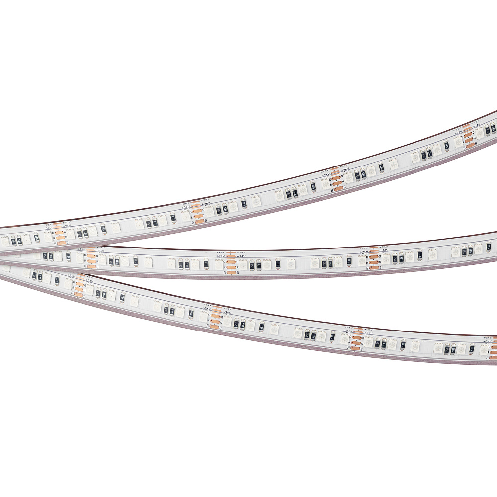 Arlight RTW A120 — Гибкая светодиодная лента — RGB [каналы: 3; исполнение: PS; герметизация: Силикон, экструзия прозр. прямоуг. - PS; высота, мм: 4.0; питание, В: 24.0; ширина, мм: 10.0]