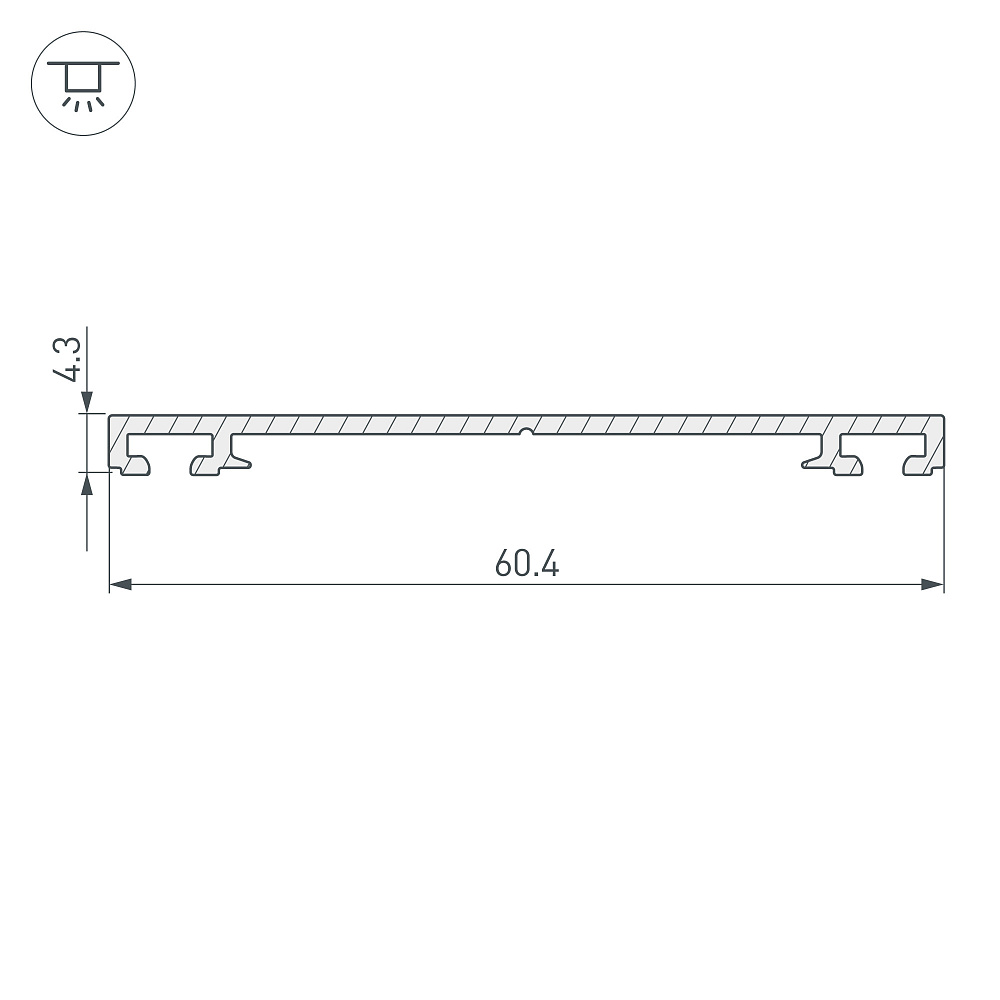 Arlight PHS-3X-BASE-H4.3 — Профиль-держатель (Накладной)