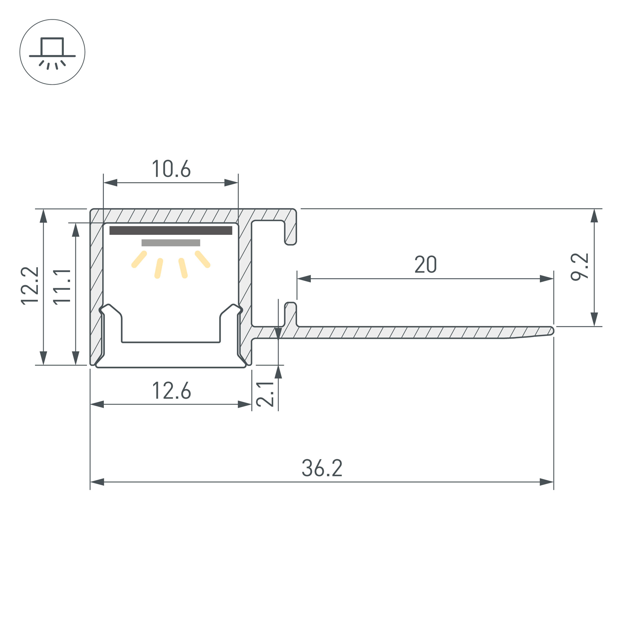 Arlight FANTOM-BENT-W12-SIDE-EDGE — Профиль (с отдельным аксессуаром: Встраиваемый)