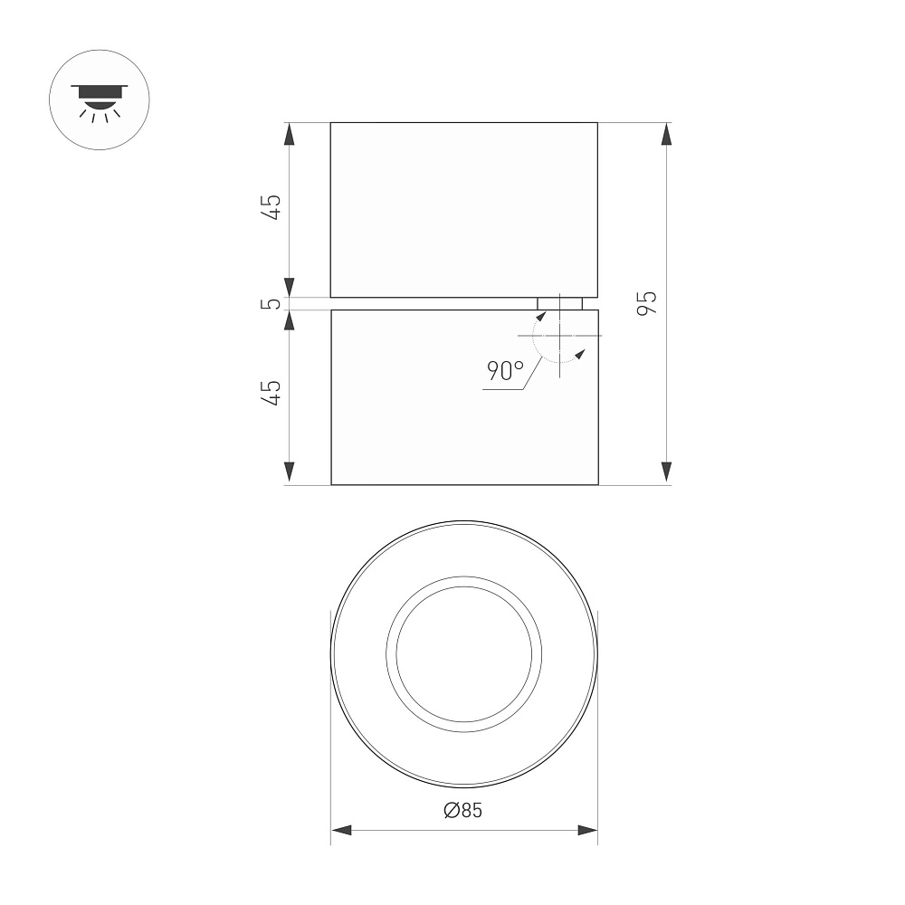 SP-POINT-SURFACE — светильник — Накладной — 230/230/230V