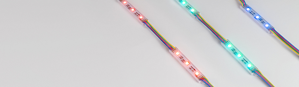 Arlight SPI-B3 — герметичные светодиодные модули, RGB, SMD 5060, 12 В, SPI, P9883, с разъёмом
