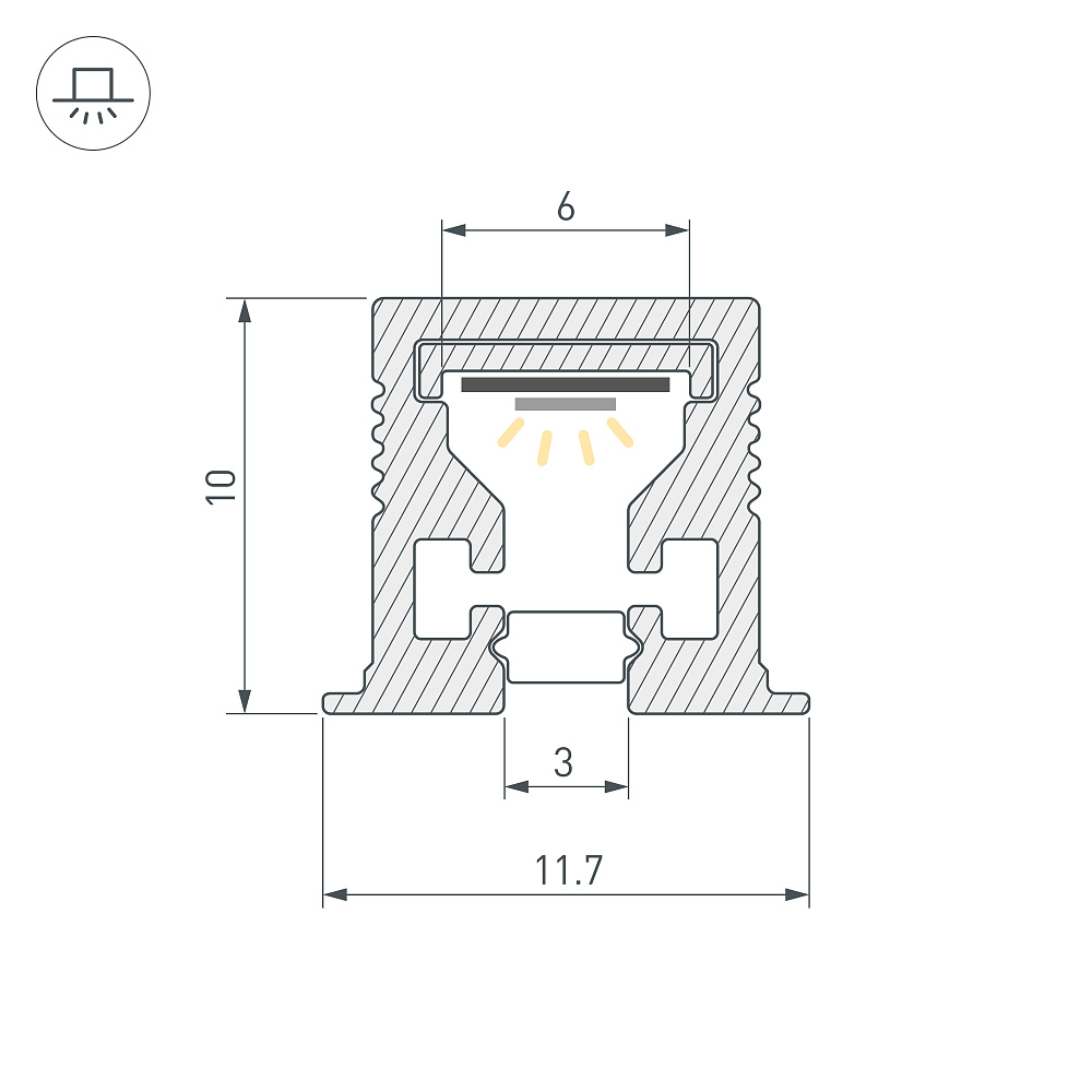 Arlight SL-MINI-3-H10-F12 — Профиль (Встраиваемый)