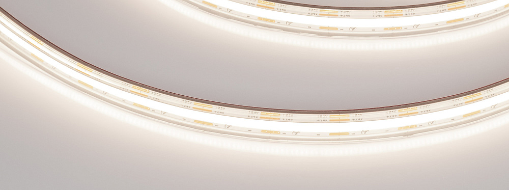 Arlight COB X560 — Гибкая светодиодная лента — MONO [каналы: 1; исполнение: PS; герметизация: Силикон, экструзия прозр. прямоуг. - PS; высота, мм: 4.5; питание, В: 24.0; ширина, мм: 12.0]