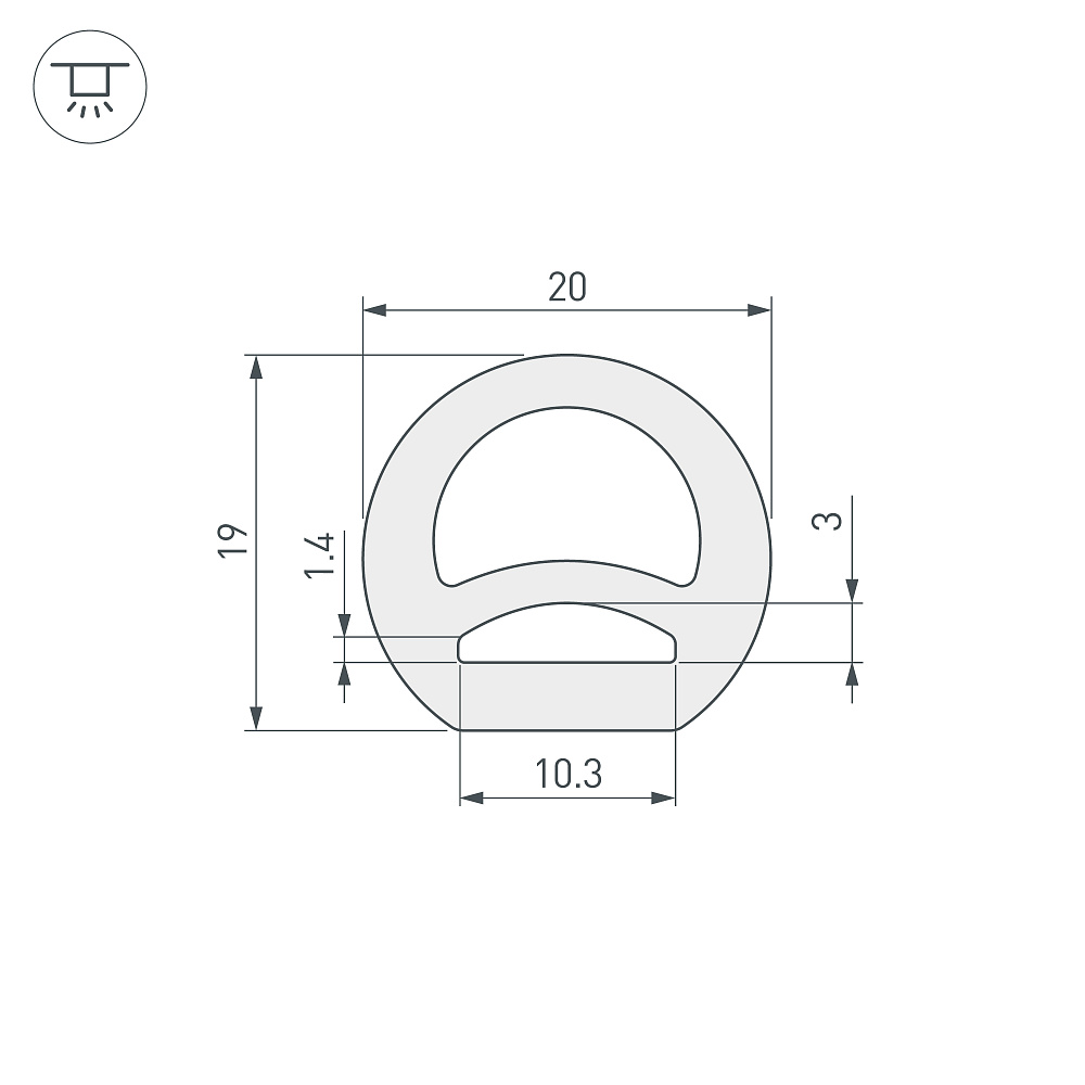 Arlight WPH-FLEX-D20-TOP-S10-20m — Профиль (Накладной)