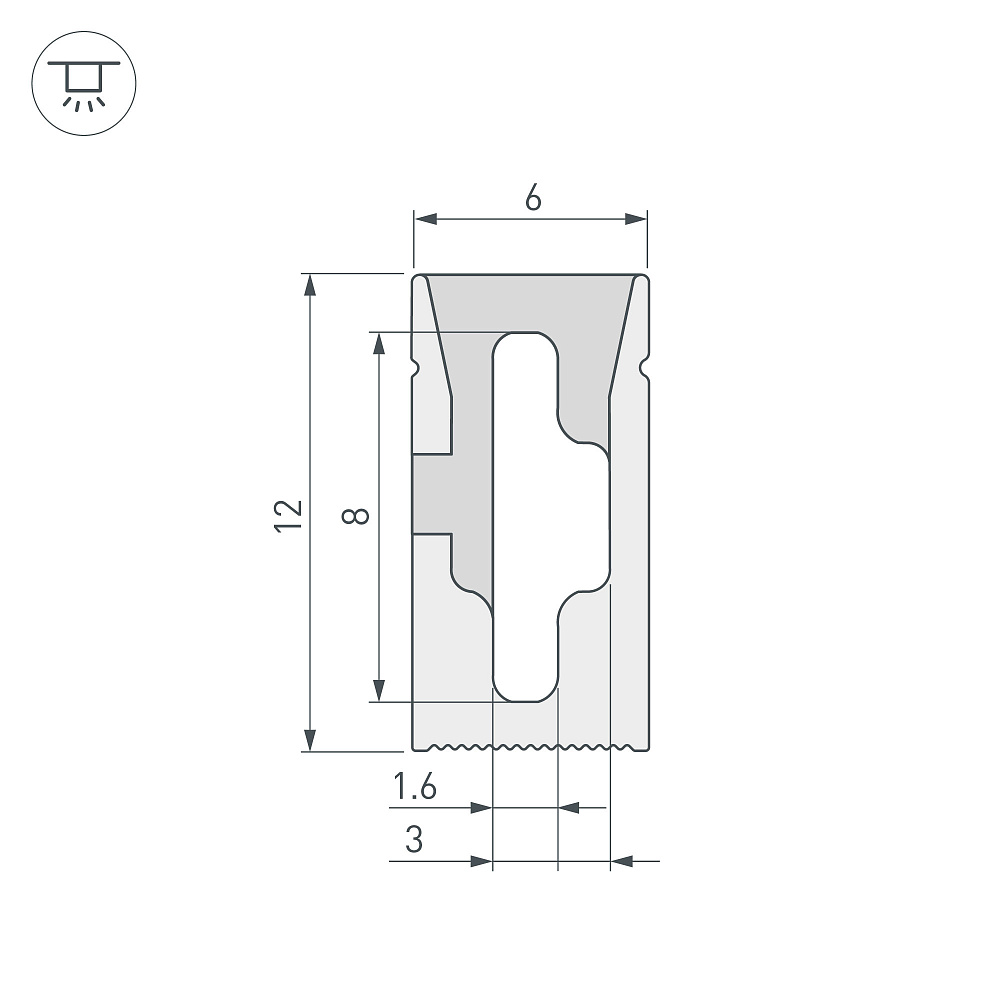 Arlight WPH-FLEX-0612-SIDE-S8-20m — Профиль (Накладной)