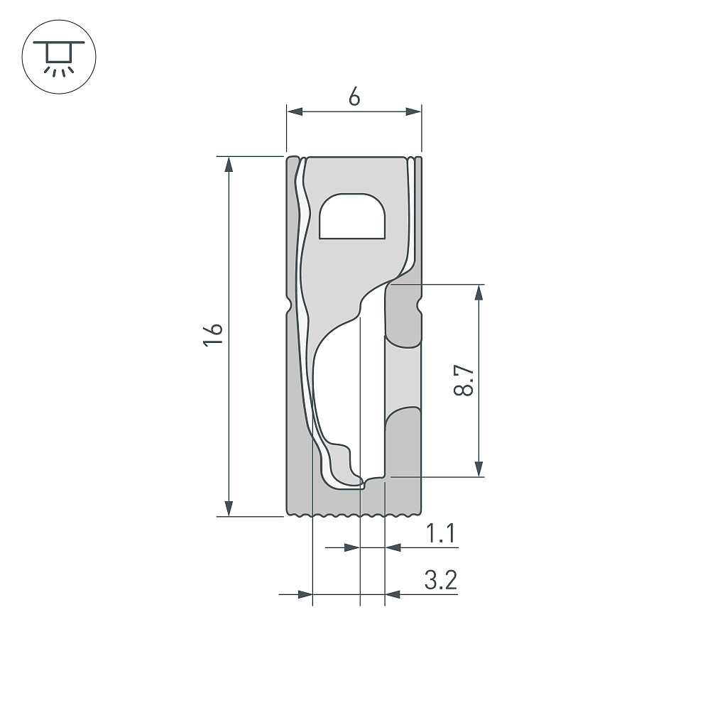Arlight WPH-FLEX-0616-SIDE-S9-5m — Профиль (Накладной)
