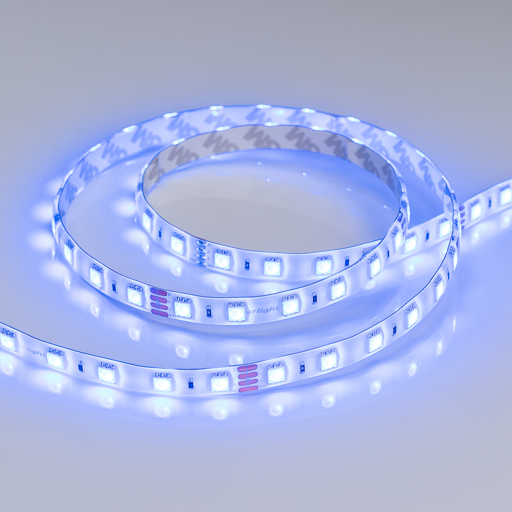 Arlight RTW B60 — Гибкая светодиодная лента — RGB [каналы: 3; исполнение: SE; герметизация: Силикон, заливка сверху прозр. округл. - SE; высота, мм: 2.7; питание, В: 24.0; ширина, мм: 10.0]