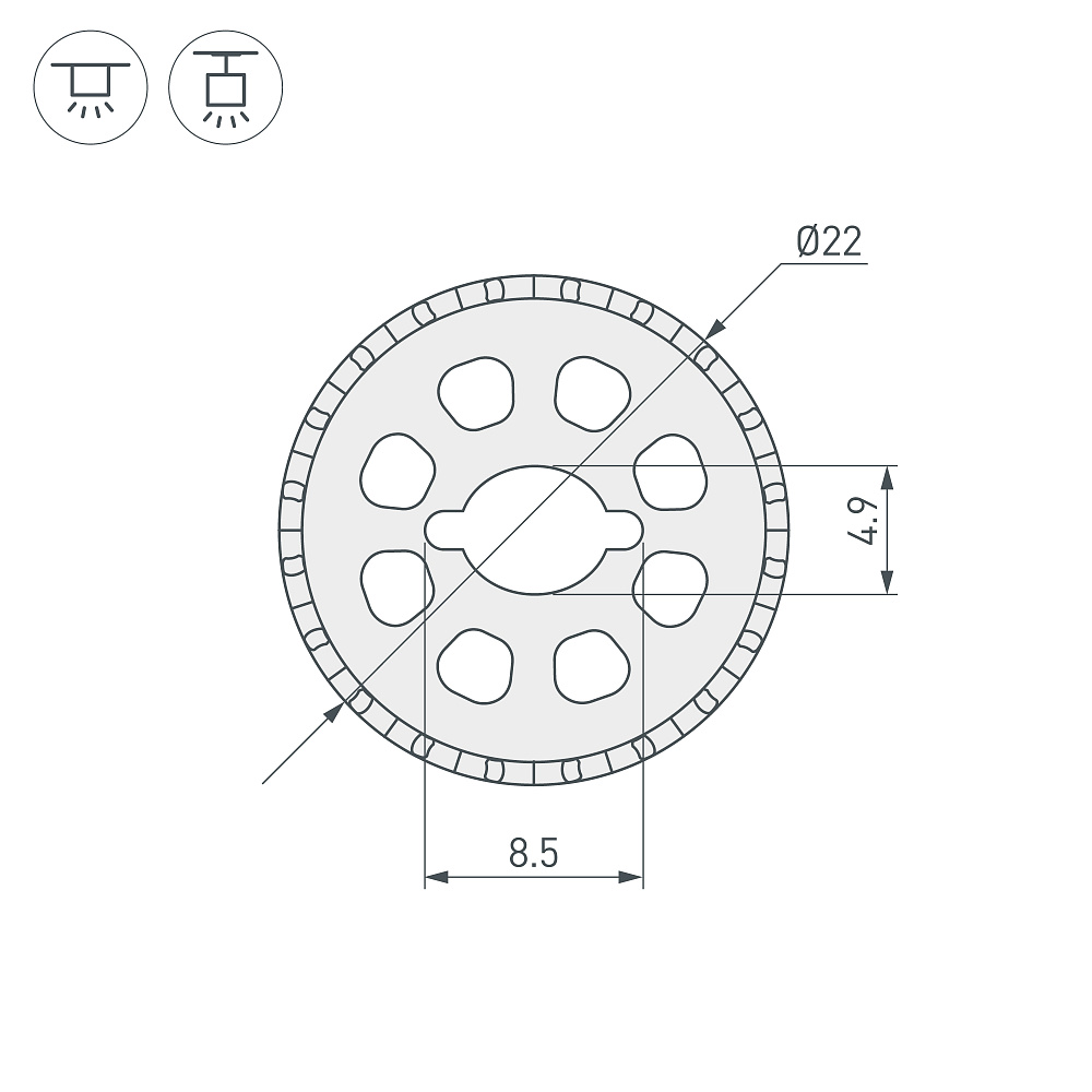 Arlight WPH-FLEX-ROPE-D22-360deg-S8-10m — Профиль (Накладной / Подвесной)