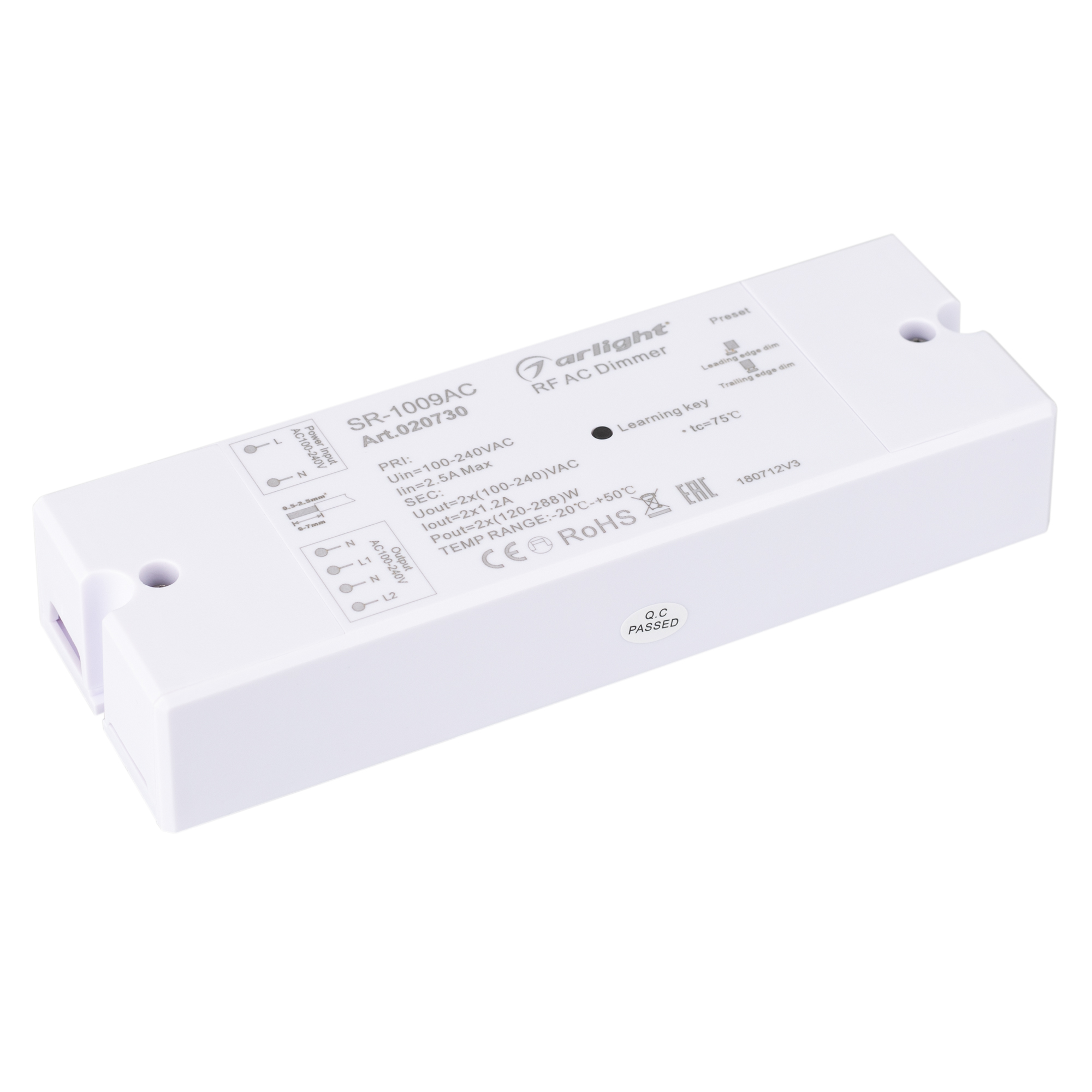 Arlight SR-1009AC — RF TRIAC/MOSFET-диммер накладной