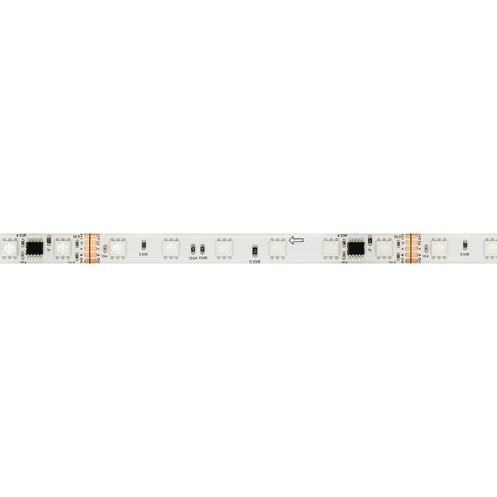Arlight DMX B60 — Гибкая светодиодная лента — DMX_RGB [каналы: 30; исполнение: SE; протокол: DMX; герметизация: Силикон, заливка сверху прозр. округл. - SE; высота, мм: 4.0; питание, В: 24.0; ширина, мм: 10.0]