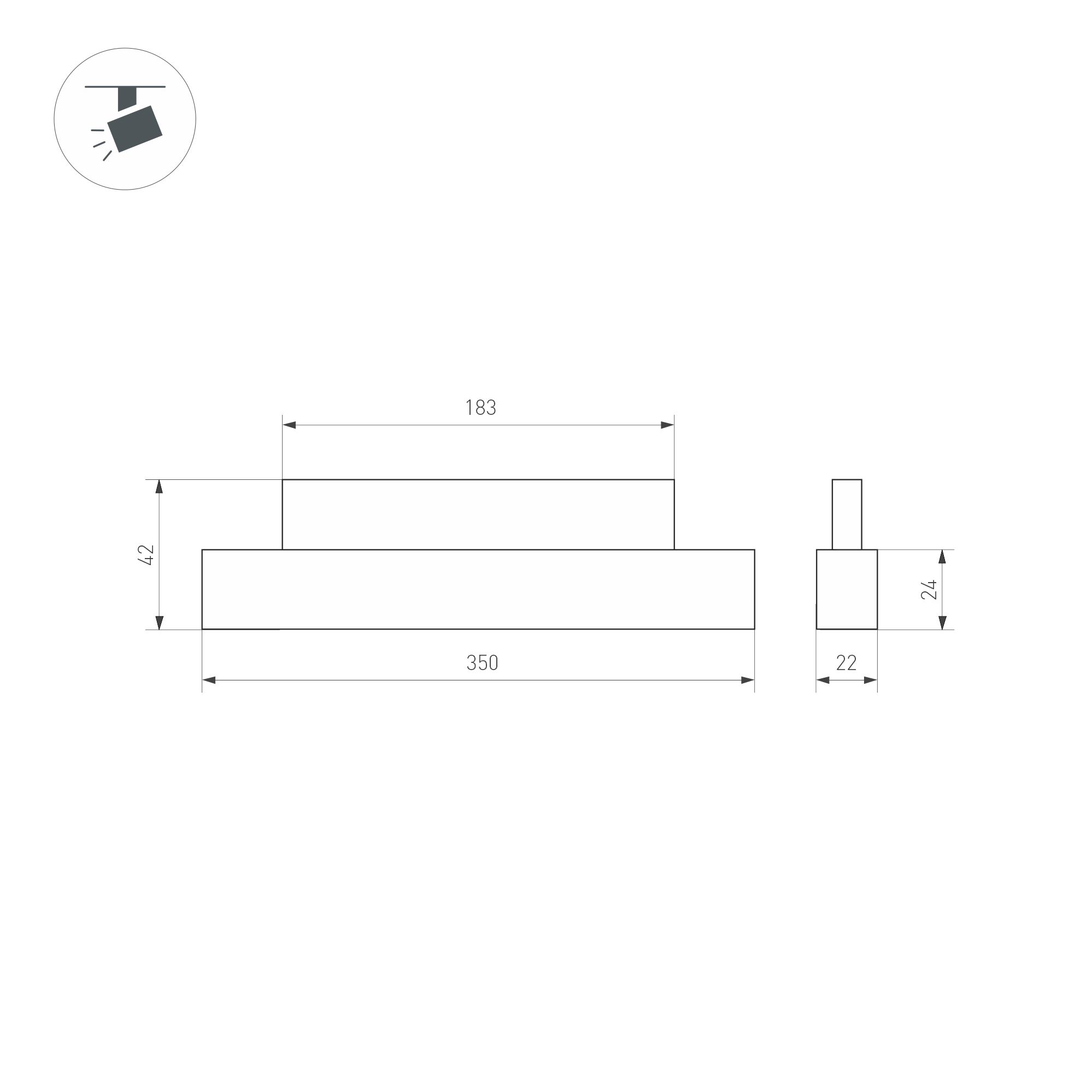 Светильник MAG-ORIENT-FLAT-L350-12W Warm3000 (Черный, 100 deg, 48V, DALI) (Arlight, IP20 Металл, 5 лет)