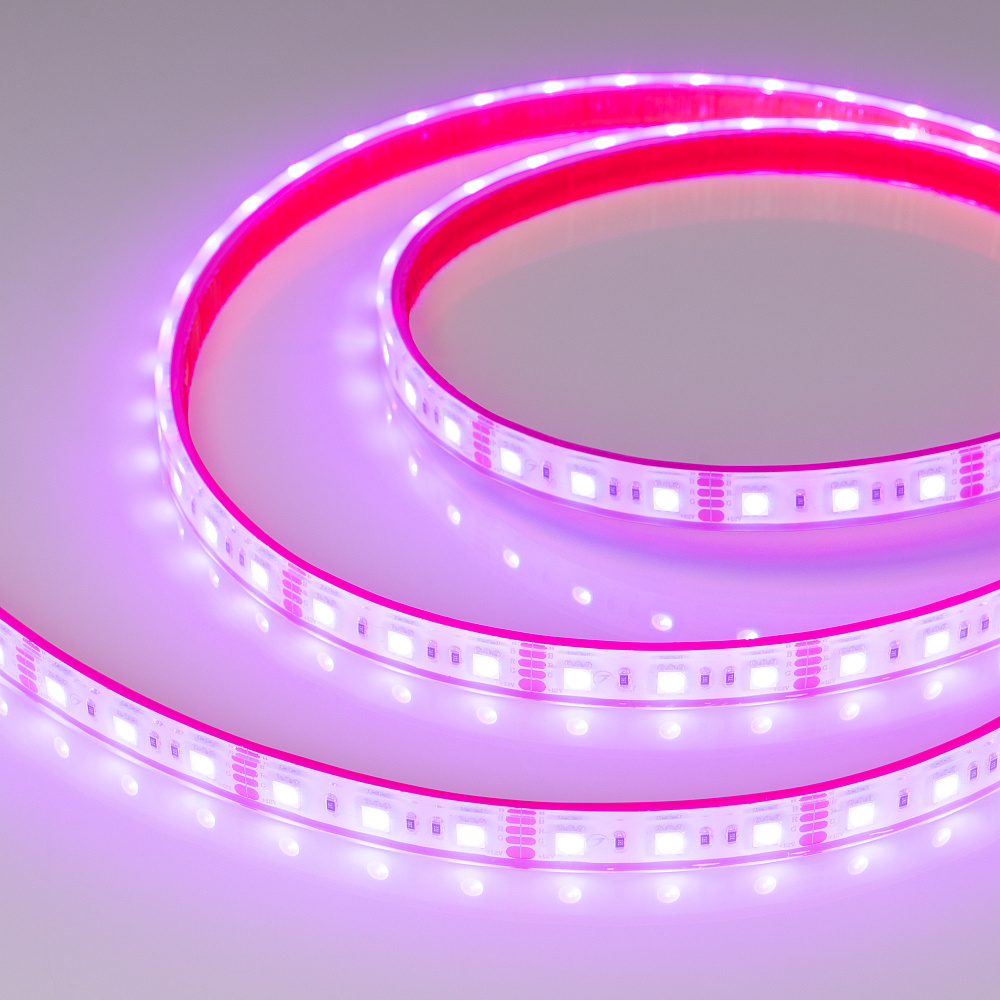 Arlight RTW B60 — Гибкая светодиодная лента — RGB [каналы: 3; исполнение: PFS; герметизация: Силикон, экструзия прозр. прямоуг. - PFS; высота, мм: 5.5; питание, В: 12.0; ширина, мм: 13.0]