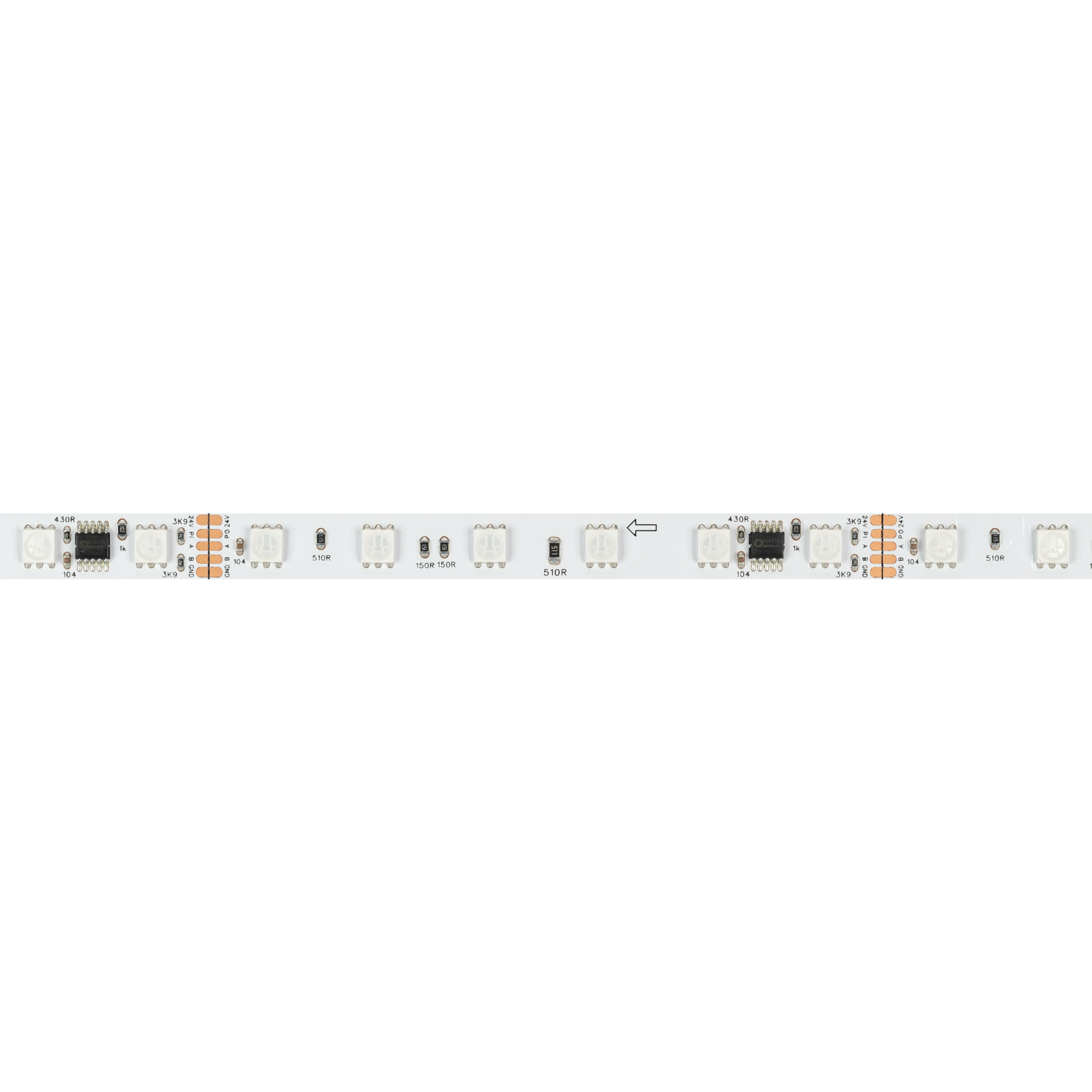 Лента DMX-B60-10mm 24V RGB-PX6 (14 W/m, IP20, 5m) (Arlight, -)