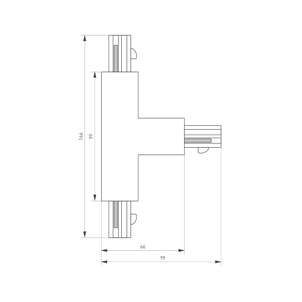 Arlight LGD-4TR-CON-EXT-L1 — T-образный коннектор треков 4TR, снаружи/слева [3-фазный трек 4TR, направление снаружи/слева]