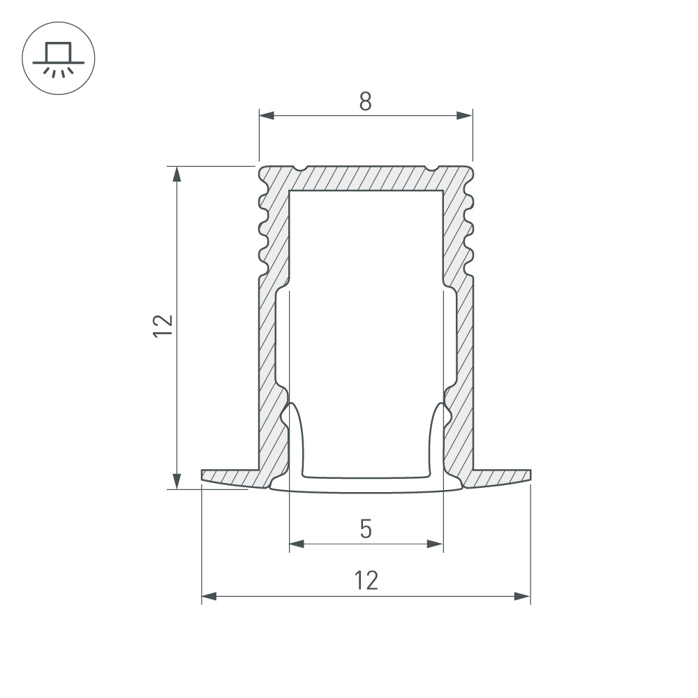 Arlight SL-MINI-8-H12-F12 — Профиль (Встраиваемый)